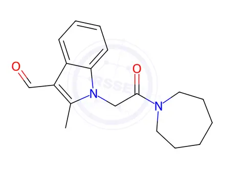 Chemical structure of 1-(2-(Azepan-1-yl)-2-oxoethyl)-2-methyl-1H-indole-3-carbaldehyde