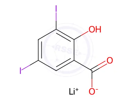 Chemical structure of 3,5-Diiodosalicylic Acid Lithium Salt