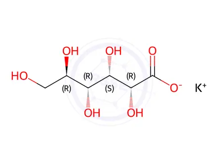 Chemical structure of potassiumD-gluconate