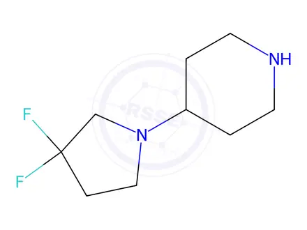 Chemical structure of 4-(3,3-difluoropyrrolidin-1-yl)piperidine 2HCl