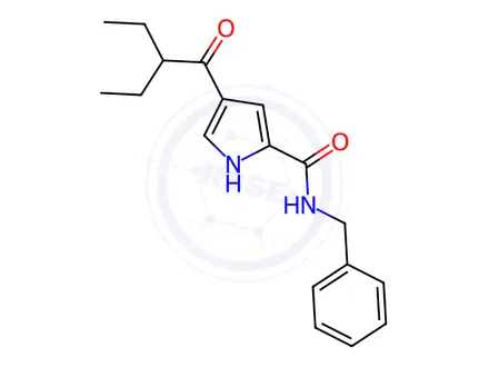 Chemical structure of N-benzyl-4-(2-ethylbutanoyl)-1H-pyrrole-2-carboxamide