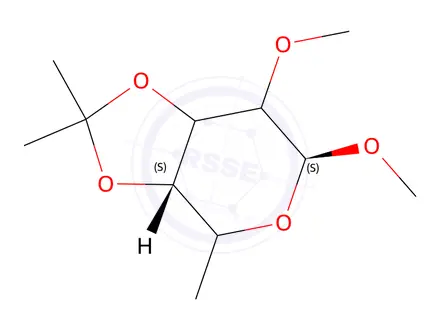 Chemical structure of Methyl 6-Deoxy-2-O-methyl-3,4-O-isopropylidene-α-D-galactopyranoside