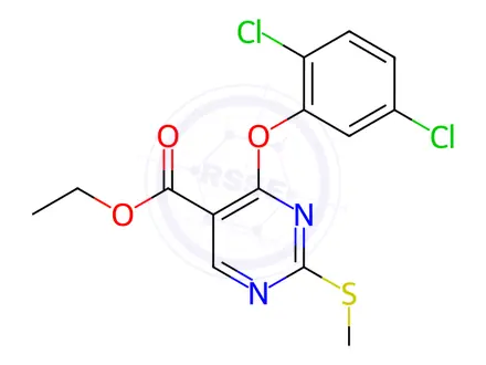 Chemical structure of Ethyl 4-(2,5-dichlorophenoxy)-2-(methylthio)pyrimidine-5-carboxylate
