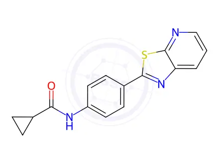 Chemical structure of N-(4-(Thiazolo[5,4-b]pyridin-2-yl)phenyl)cyclopropanecarboxamide