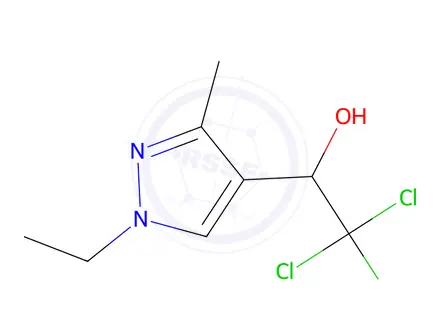 Chemical structure of 2,2,2-Trichloro-1-(1-ethyl-3-methyl-1H-pyrazol-4-yl)ethanol