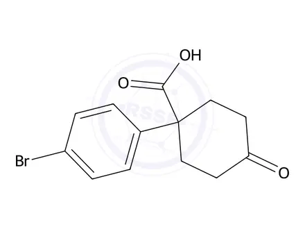 Chemical structure of 1-(4-Bromophenyl)-4-oxocyclohexanecarboxylic Acid