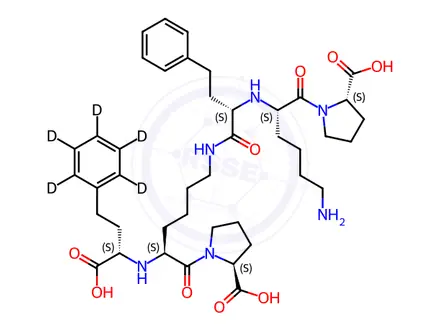 Chemical structure of (S)-Lisinopril Dimer-d5