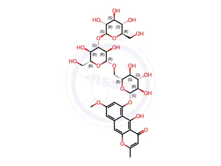 Chemical structure of Rubrofusarin triglucoside