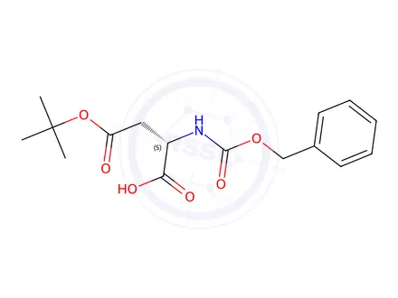 Chemical structure of 4-[(2-methylpropan-2-yl)oxy]-4-oxidanylidene-2-(phenylmethoxycarbonylamino)butanoic acid