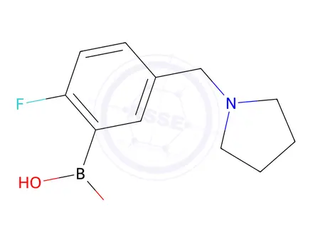 Chemical structure of (2-Fluoro-5-(pyrrolidin-1-ylmethyl)phenyl)boronic acid