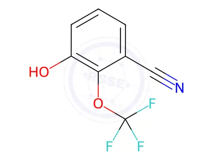 Chemical structure of 3-Hydroxy-2-(trifluoromethoxy)benzonitrile