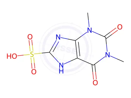 Chemical structure of 1,3-Dimethyl-2,6-dioxo-2,3,6,7-tetrahydro-1H-purine-8-sulfonic Acid