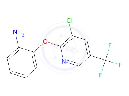 Chemical structure of 2-((3-Chloro-5-(trifluoromethyl)pyridin-2-yl)oxy)aniline