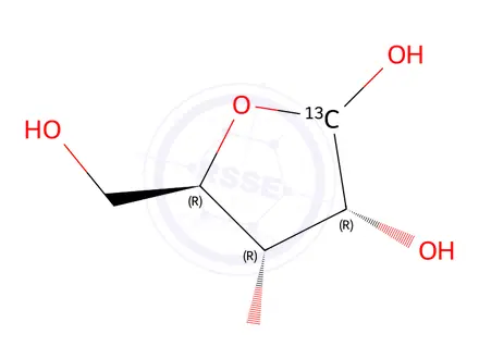 Chemical structure of D-[1-13C]ribose