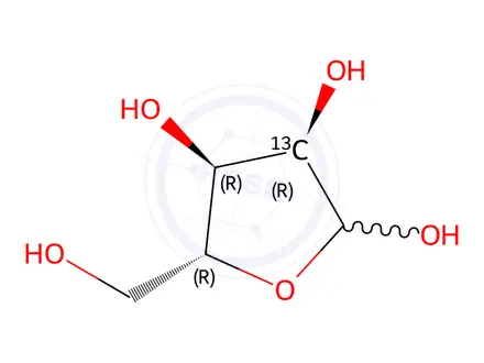 Chemical structure of D-[2-13C]ribose