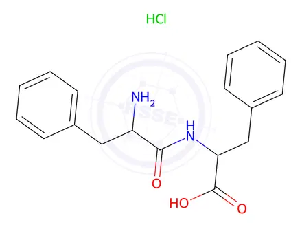 Chemical structure of H-Phe-Phe-OH. HCl