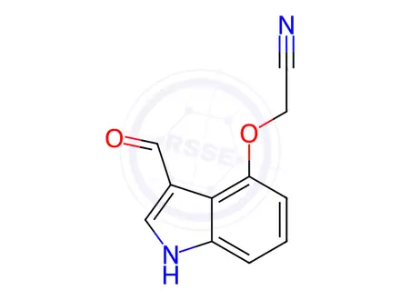 Chemical structure of 2-((3-FORMYL-1H-INDOL-4-YL)OXY)ACETONITRILE