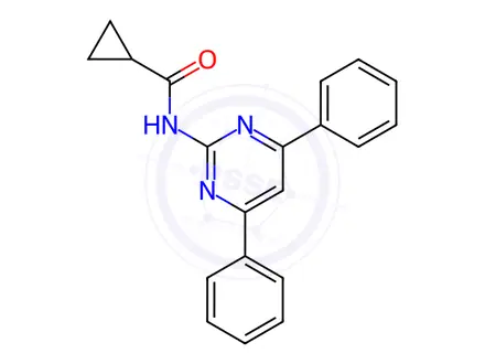 Chemical structure of N-(4,6-Diphenylpyrimidin-2-yl)cyclopropanecarboxamide