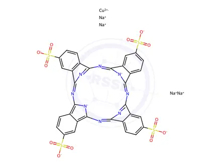 Chemical structure of COPPER PHTHALOCYANINE TETRASULFONIC ACID TETRASODIUM SALT