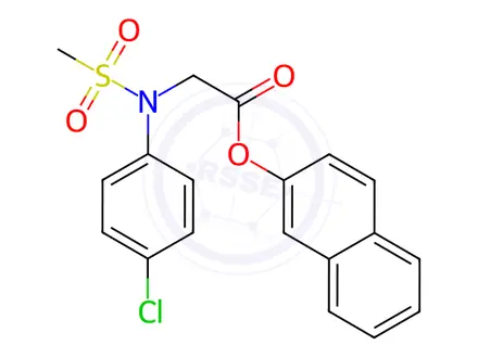 Chemical structure of 2-Naphthyl 2-[4-chloro(methylsulfonyl)anilino]acetate