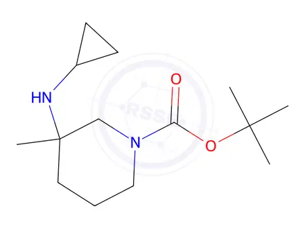 Chemical structure of tert-Butyl 3-(cyclopropylamino)-3-methylpiperidine-1-carboxylate