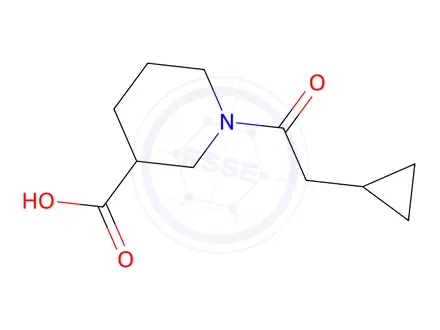 Chemical structure of 1-(2-Cyclopropylacetyl)piperidine-3-carboxylic acid