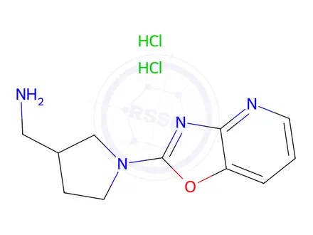 Chemical structure of [(1-[1,3]Oxazolo[4,5-b]pyridin-2-yl-3-pyrrolidinyl)methyl]amine Dihydrochloride