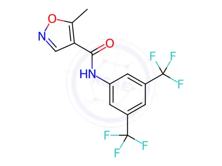 Chemical structure of N-(3,5-Bis(trifluoromethyl)phenyl)-5-methylisoxazole-4-carboxamide