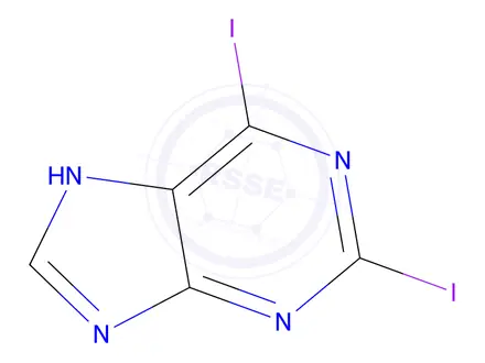 Chemical structure of 2,6-Diiodo-7H-purine