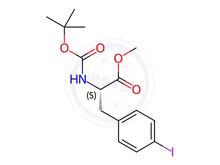 Chemical structure of METHYL (S)-2-(TERT-BUTOXYCARBONYLAMINO)-3-(4-IODOPHENYL)PROPANOATE