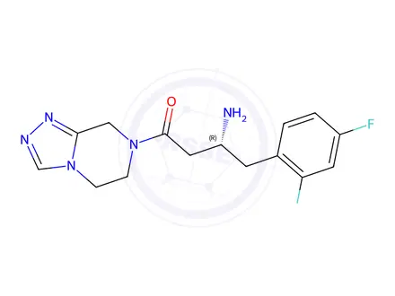 Chemical structure of (R)-3-Amino-4-(2,4-difluorophenyl)-1-(5,6-dihydro-[1,2,4]triazolo[4,3-a]pyrazin-7(8H)-yl)butan-1-one