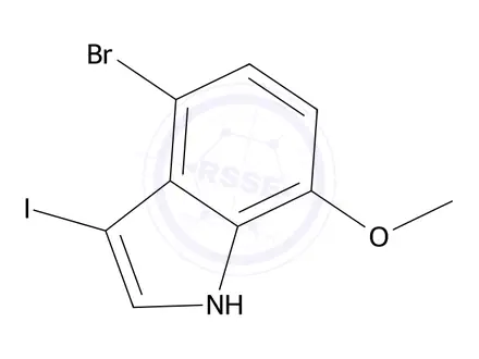 Chemical structure of 4-Bromo-3-iodo-7-methoxy-1H-indole