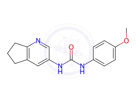 Chemical structure of N-(6,7-Dihydro-5H-cyclopenta[b]pyridin-3-yl)-N′-(4-methoxyphenyl)urea