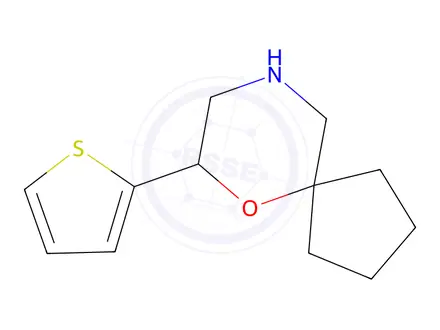 Chemical structure of 7-(Thiophen-2-yl)-6-oxa-9-azaspiro[4.5]decane