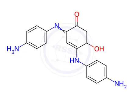 Chemical structure of 3-hydroxy-(4-amino)anilino-6,N-((4-amino)phenyl)benzoquinonemonoimine