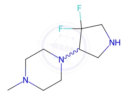 Chemical structure of Piperazine, 1-(4,4-difluoro-3-pyrrolidinyl)-4-methyl-