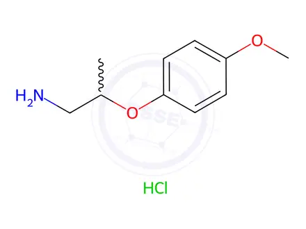 Chemical structure of 2-(4-Methoxyphenoxy)-propylamine Hydrochloride