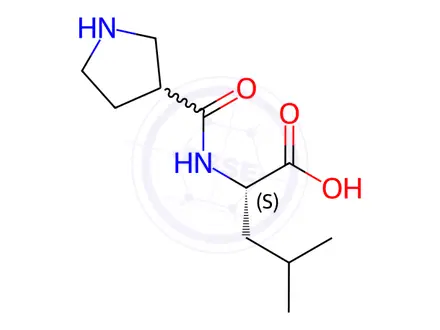 Chemical structure of N-(3-Pyrrolidinylcarbonyl)-L-leucine hydrochloride