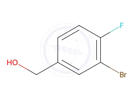 Chemical structure of 3-Bromo-4-fluorobenzyl alcohol