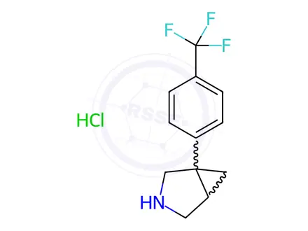 Chemical structure of 1-[4-(Trifluoromethyl)phenyl]-3-azabicyclo[3.1.0]hexane Hydrochloride