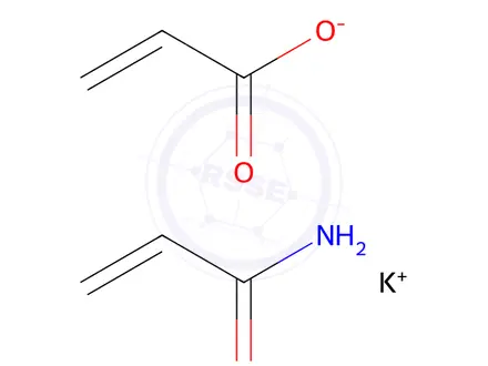 Chemical structure of POLY(ACRYLIC ACID-CO-ACRYLAMIDE), POTASSIUM SALT