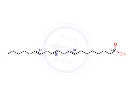 Chemical structure of EICOSATRIENOIC ACID, 8,11,14-, [1-14C]