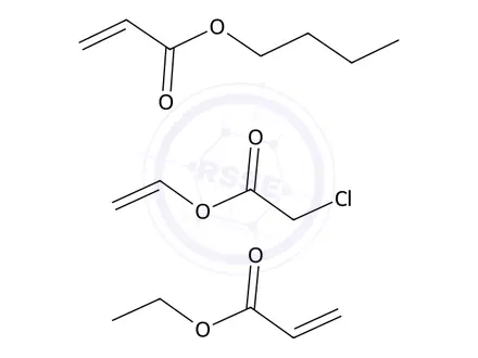 Chemical structure of 2-Propenoic acid, butyl ester, polymer with ethenyl chloroacetate and ethyl 2-propenoate