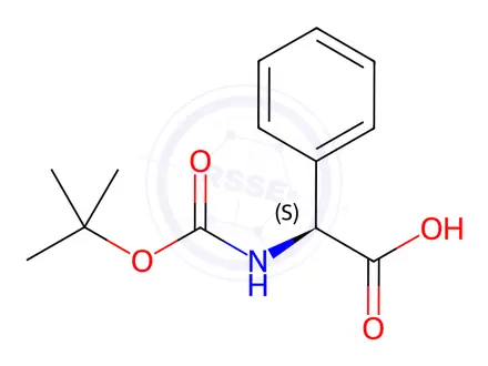 Chemical structure of (S)-Boc-L-Phenylglycine