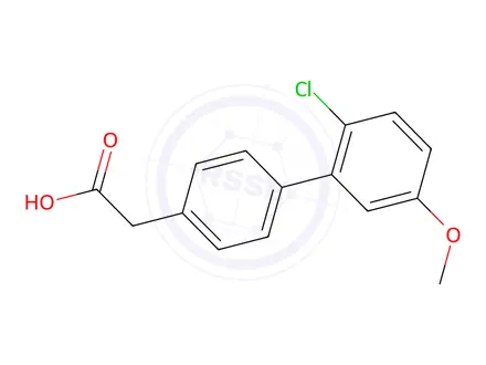 Chemical structure of 4-(2-Chloro-5-methoxyphenyl)phenylacetic acid