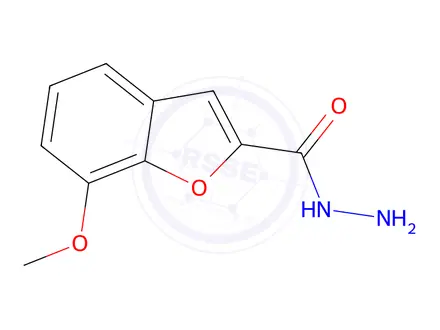 Chemical structure of 7-methoxy-1-benzofuran-2-carbohydrazide