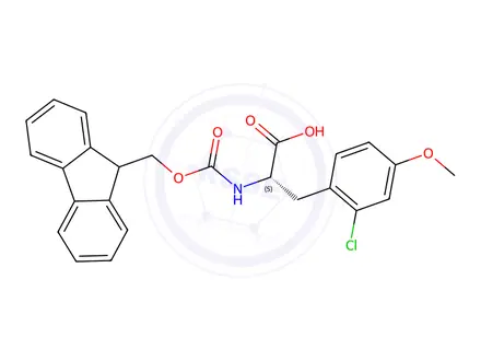 Chemical structure of (S)-2-((((9H-Fluoren-9-yl)methoxy)carbonyl)amino)-3-(2-chloro-4-methoxyphenyl)propanoic acid