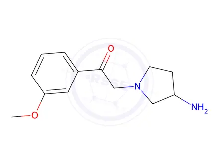 Chemical structure of 2-(3-Aminopyrrolidin-1-yl)-1-(3-methoxyphenyl)ethan-1-one