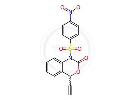 Chemical structure of 4-Ethynyl-1-((4-nitrophenyl)sulfonyl)-1,4-dihydro-2H-benzo[d][1,3]oxazin-2-one