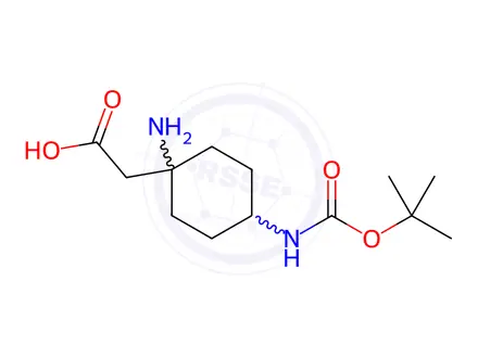 Chemical structure of 2-(1-Amino-4-(tert-butoxycarbonylamino)cyclohexyl)acetic acid